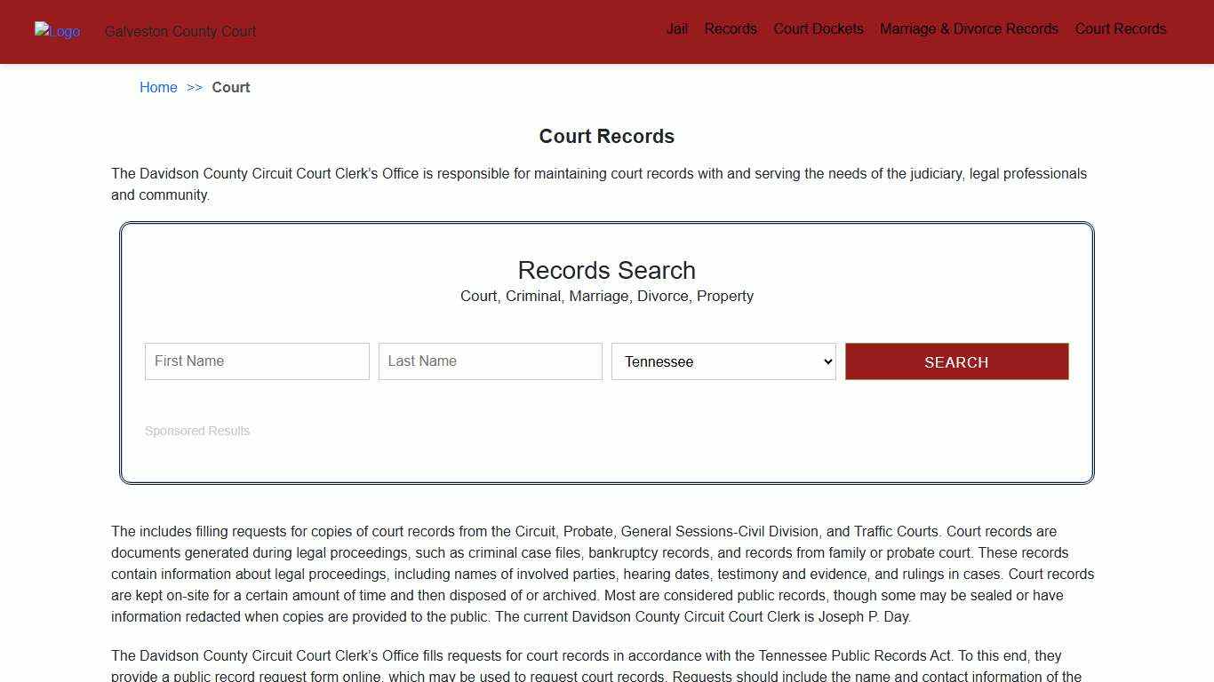Court Records Davidson County TN Court