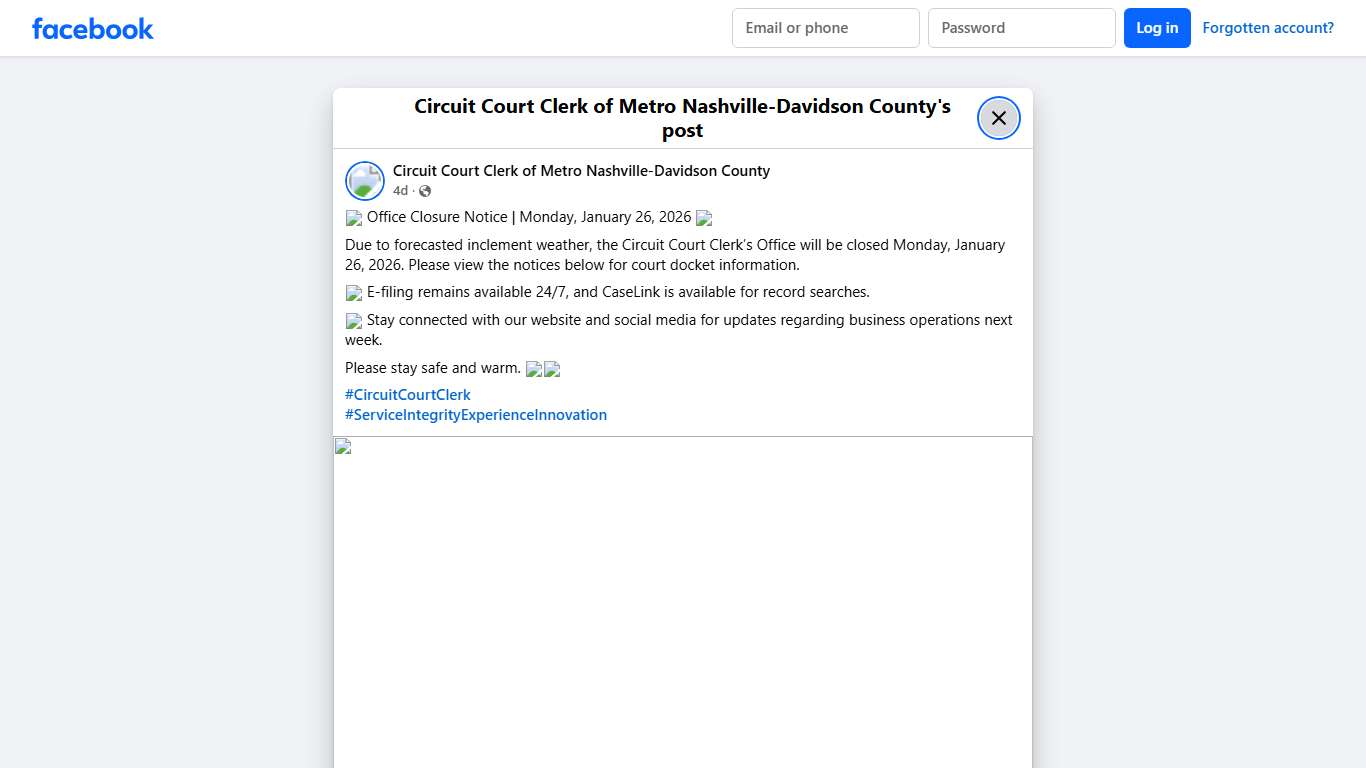 ❄️... - Circuit Court Clerk of Metro Nashville-Davidson County Facebook
