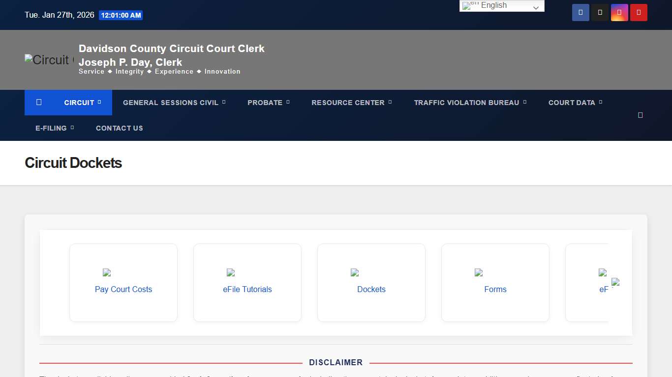 Circuit Dockets – Circuit Court Clerk